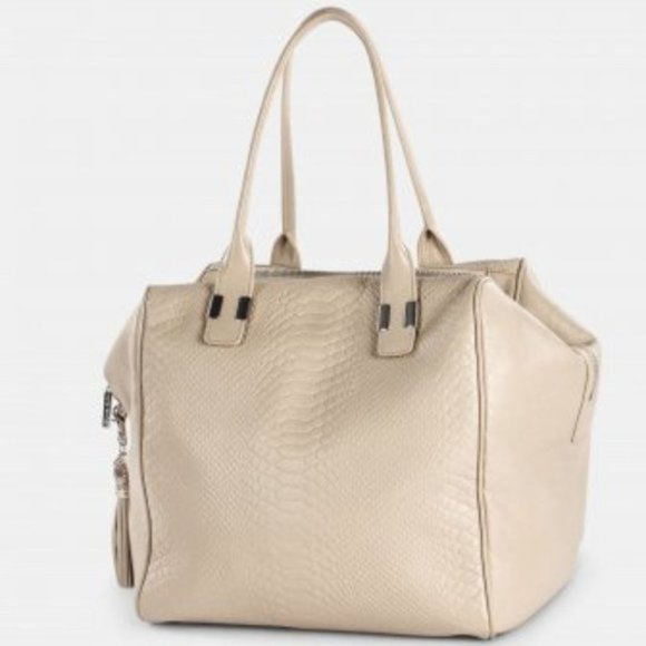 Celine Dion Elegy Snake Embossed Leather Satchel - Picture 6 of 7